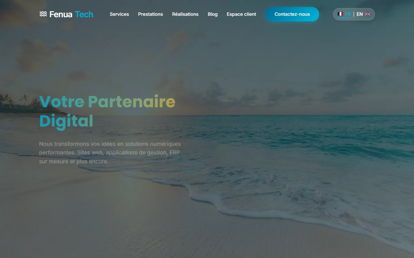 Page d'accueil du site Fenua Tech